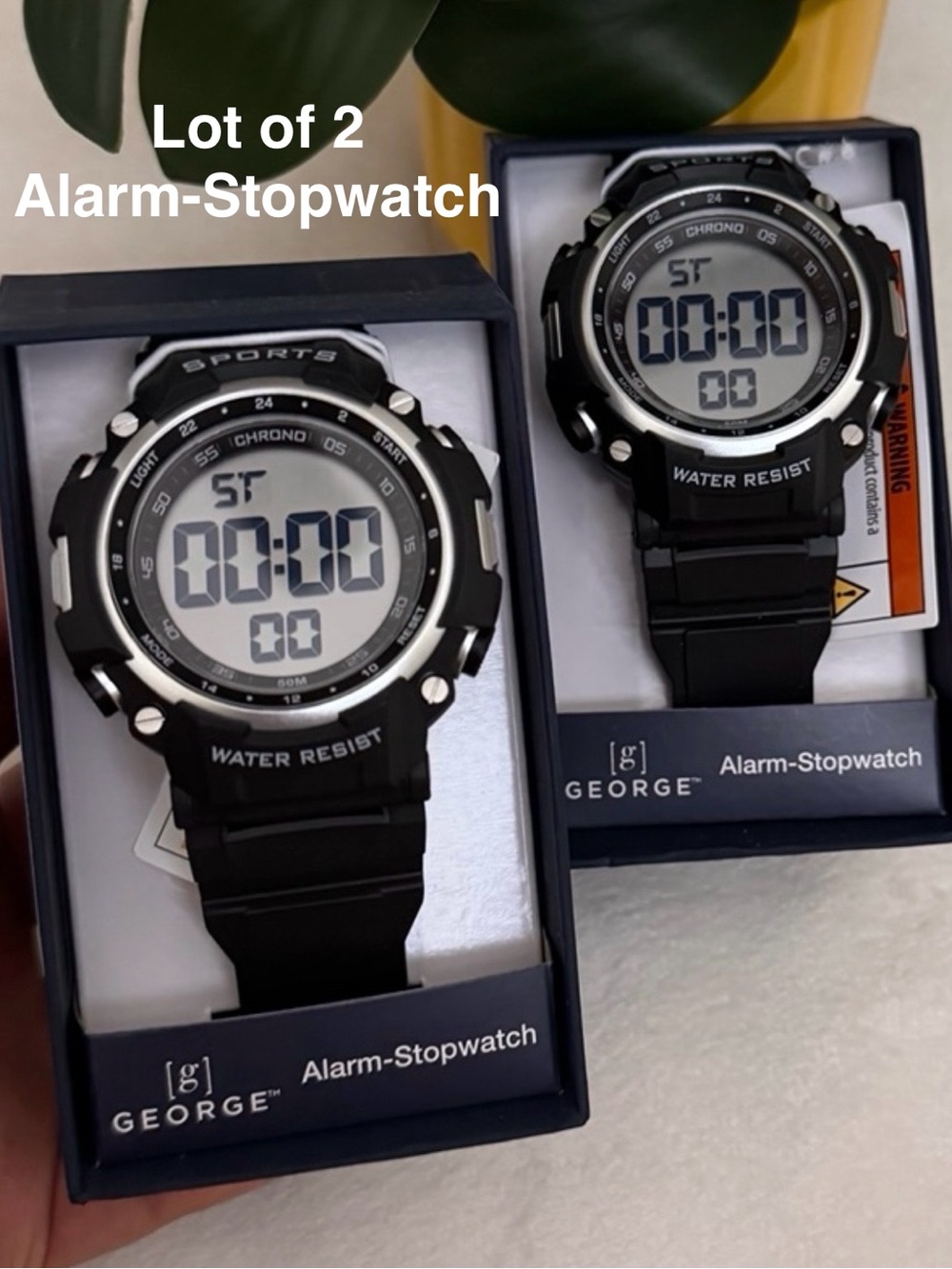 George Men's Digital Sport Wristwatch Plastic Strap